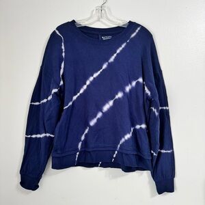 Athleta Sundown 2.0 Navy Blue Tie-Dye Sweatshirt Pullover Top